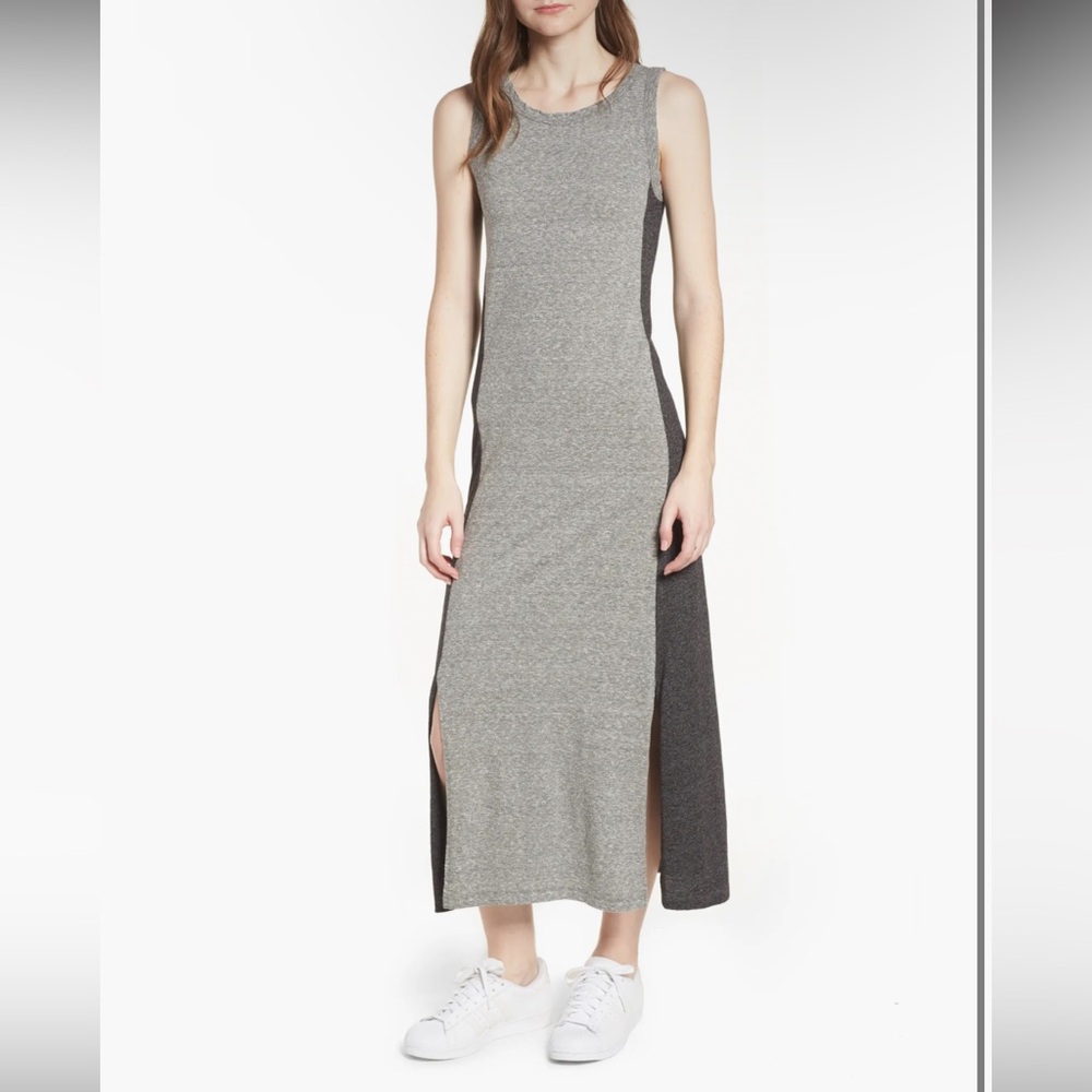(1) Current/Elliott The Perfect Muscle Tee Dress Heathered Gray Small Midi Maxi